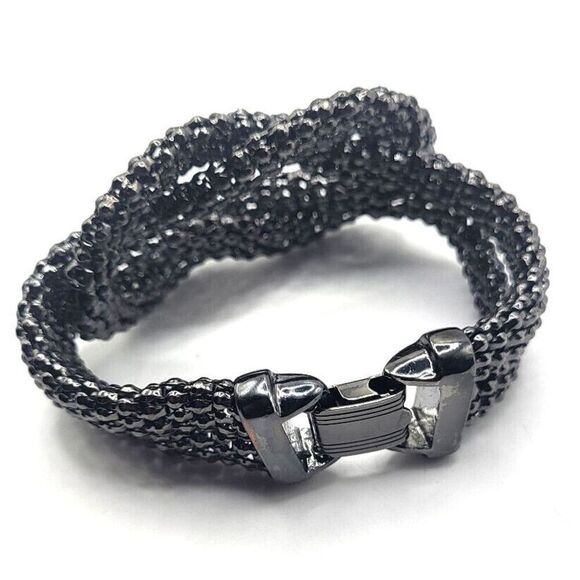 Gunmetal Love Knot Chunky Chain Bracelet Box Clasp 8.5in - Picture 4 of 6